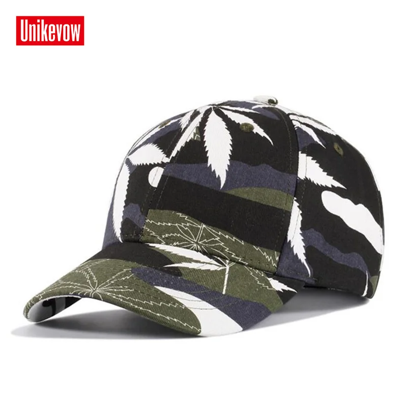 

UNIKEVOW Unisex Leaf Camouflage Baseball Cap Snapback Hat For Men Outdoor Casual Army Caps Women Gorra Wholesa;e