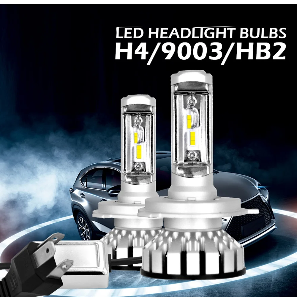 PAMPSEE R8 H4 Hi Lo Beam Car LED Headlight Bulbs 100W 12000LM H7 H11 9005 9006 H1 ZES LED Automobile Headlamp Front Light 6000K