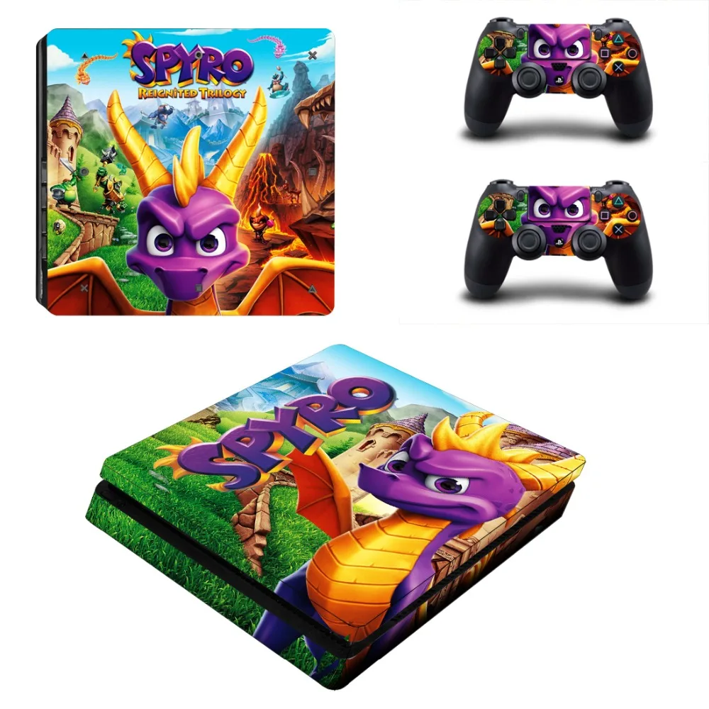 لعبة Spyro التنين PS4 سليم الجلد ملصق لسوني بلاي ستيشن 4 وحدة التحكم و 2 وحدات تحكم PS4 سليم جلود ملصق مائي الفينيل