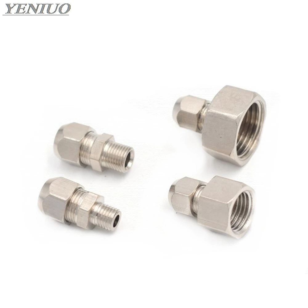 Metric 10*1mm 14*1.5mm 16*1.5mm 20*1.5mm Female Thread or Male Thread Clip Connect Brass Pipe Fittings