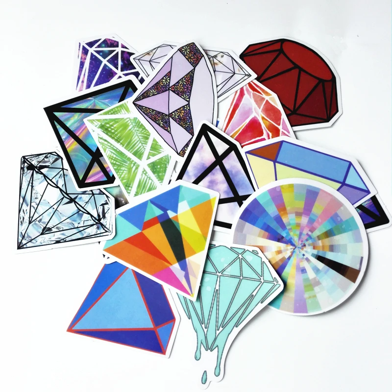 18Pcs Transparent Diamond Design Stickers For Snowboard Car Laptop Luggage Skateboard Motorcycle Phone Decal Pegatinas