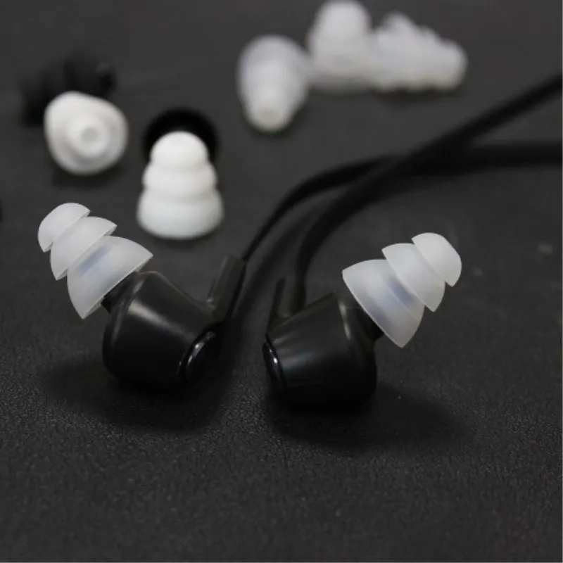 6 Pairs Drei Schicht Silikon Earbuds Ohr Knospe Ohr Tipps Ersatz Anti-slip Ohrstöpsel für Die Meisten In-Ohr kopfhörer 3 Größen (S M L)