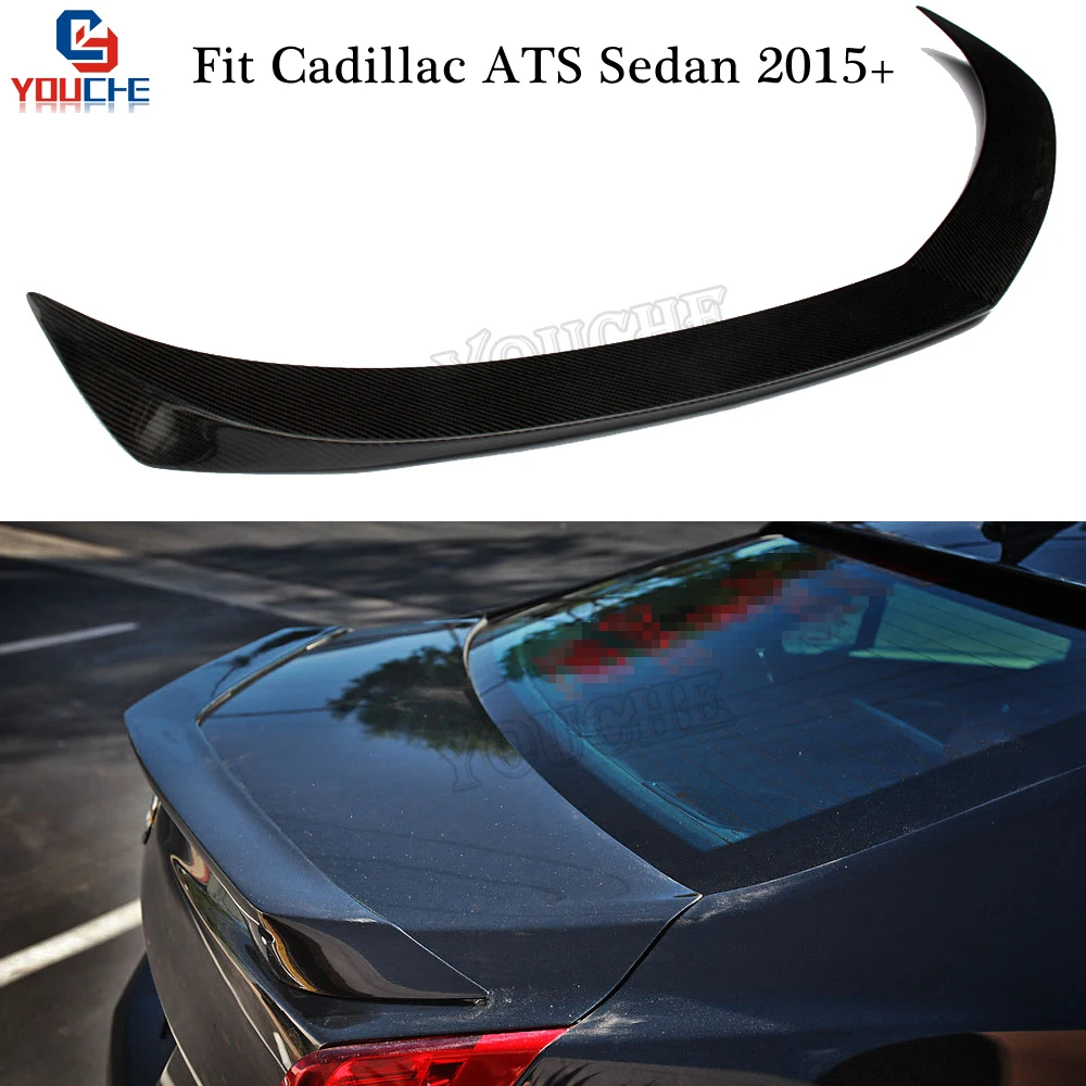 D3 Style Carbon Fiber Rear Spoiler Trunk Wing for Cadillac ATS 4-door Sedan 2014 - 2018 Car Styling Spoiler