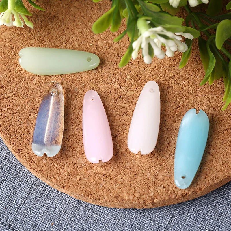 10pcs Czech Daisy Flower Petal Lampwork Beads 9*25mm Glass Beads Handmade Charm For Necklace DIY Jewelry Making
