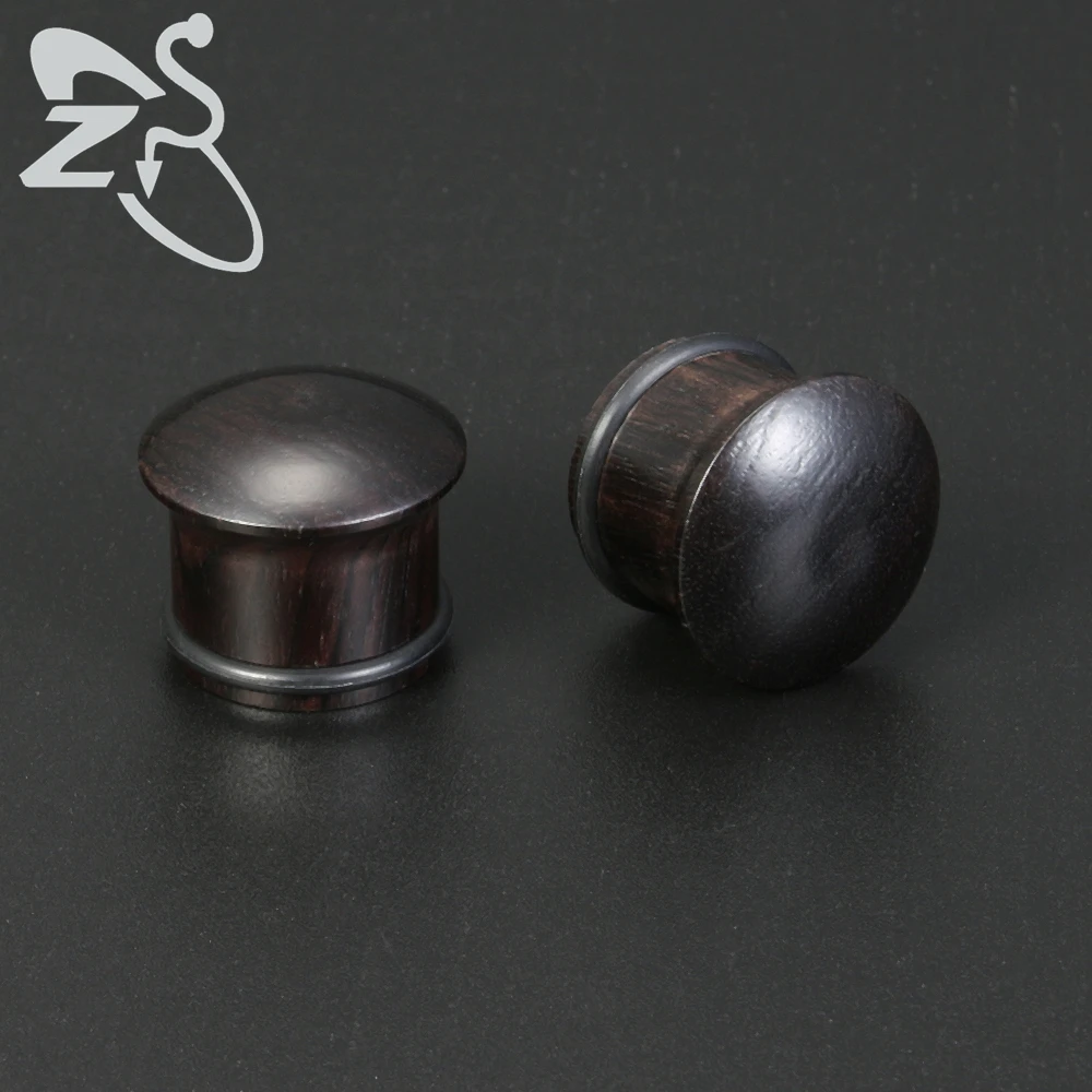 ZS 1 Pair Wood Ear Tunnel And Plug Men Women Ear Expander Flesh Stretche 6-14mm Single Flared Large Gauges Body Piercing Jewelry