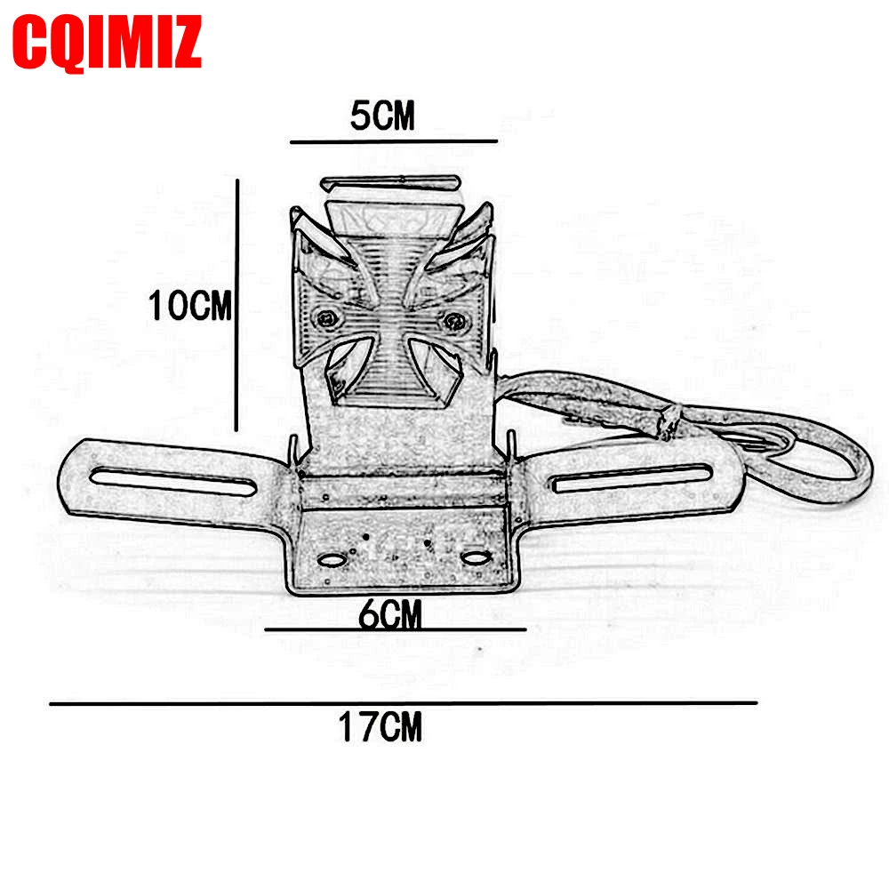 Luz LED para matrícula de motocicleta, lámpara de freno, luz trasera cruzada para Harley, Bobber, Chopper, Cruiser, Honda, Yamaha, Suzuki