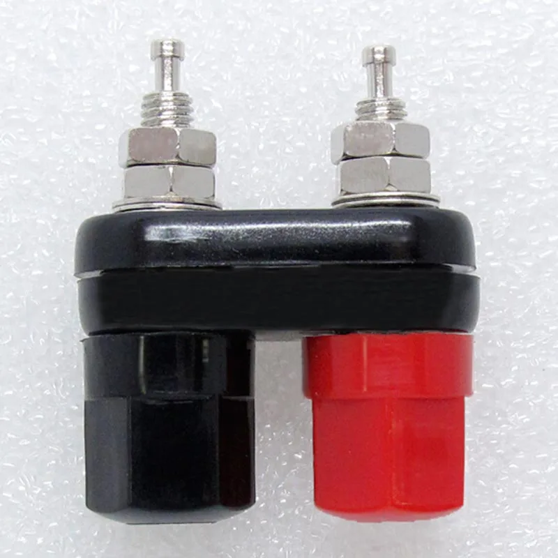 4pcs High Quality Banana Connector Nickel-plated  Terminals  Red And Black Double-linked Siamese Posts