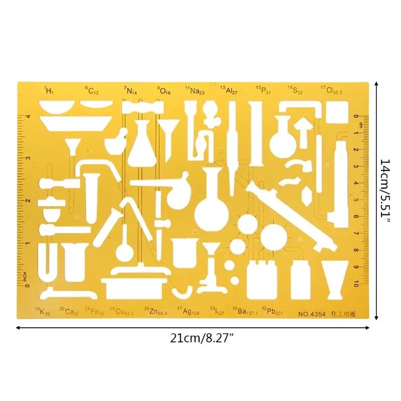 XRHYY-Plantilla de dibujo de símbolo de diagrama de flujo, herramienta de medición de plantilla de regla, Kit de Productos Escolares para