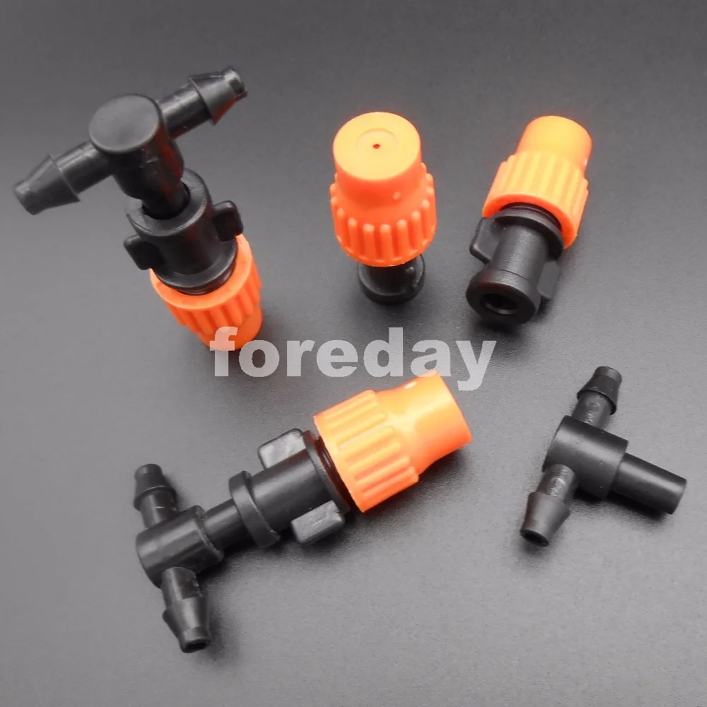 10PC NEW Tee micro spray atomizing nozzle 4MM T-joint adjustable Home Gardening 4 5MM greenhouses 10PCS/LOT * FD036X10