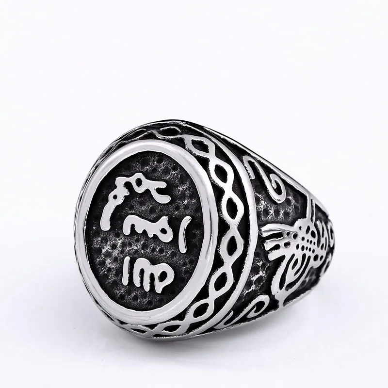 Beier 316L stainless steel Viking Bodyguard Symbol Men\'s Ring Nordic Viking Totem High Quality Jewelry LLSMR007R