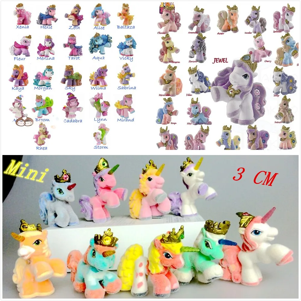 10Pcs/lot 3CM Filly Little Horse Dolls Witchy Unicorn Stars Butterfly etc. Many Styles Mini Horse Doll Toy Gift Wholesale