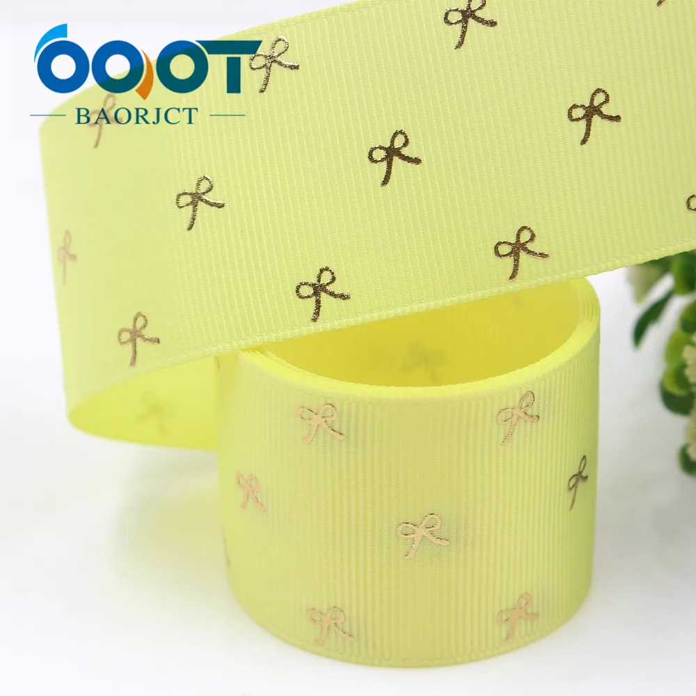 OOOT BAORJCT I-19424-1061,38mm,10yards Solid color hot stamping bow-knot  grosgrain Ribbons,bow cap DIY accessories  decorations