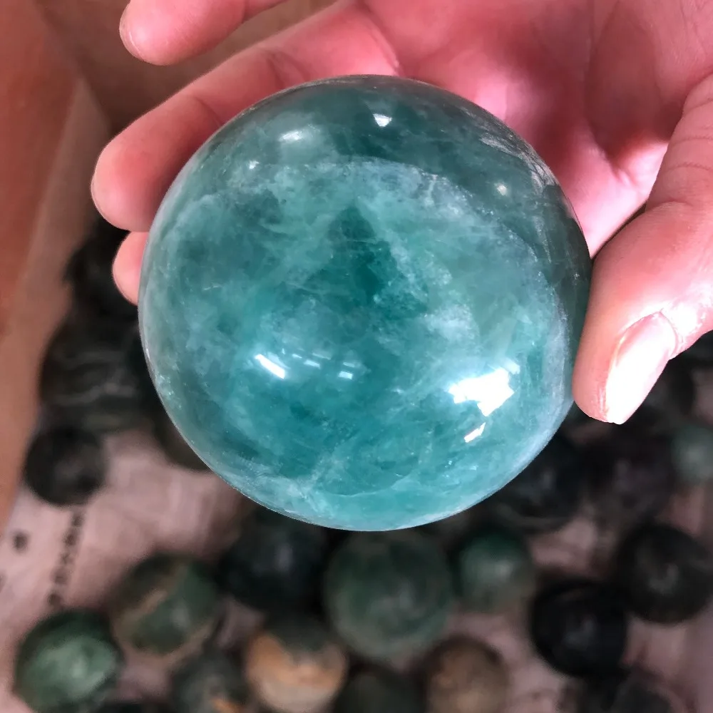 1pcs Rare Mexican green fluorite crystal ball cures reiki quartz ball