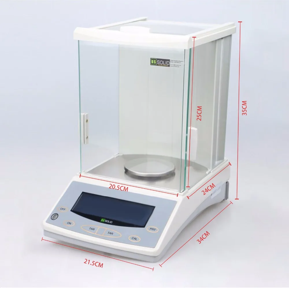 U.S. Solid 220 x 0.0001 g 0.1mg Lab Analytical Balance Digital Electronic Precision RS232/USB Port