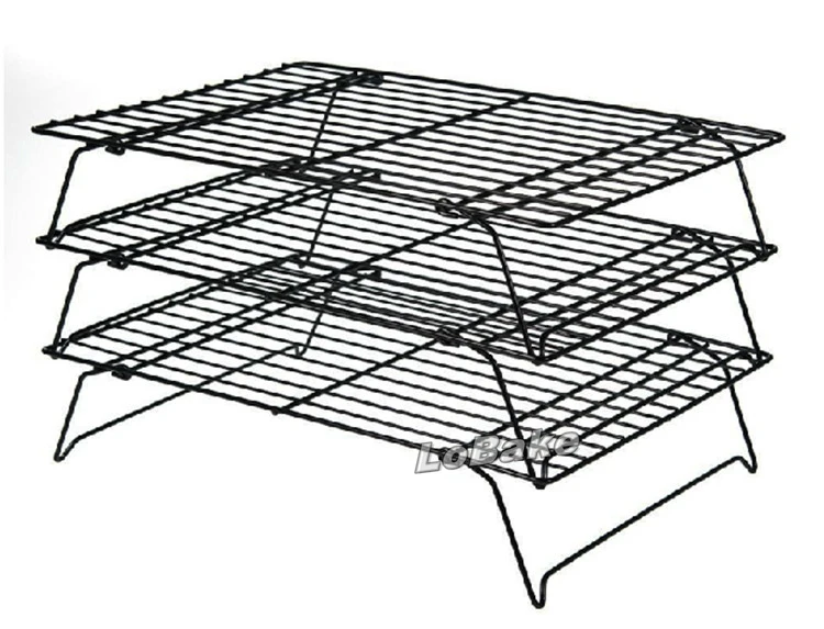 

3 layers non-stick coating steel cake cookie biscuits bread cooling rack net mat holder dry cooler for home baking cooking tools