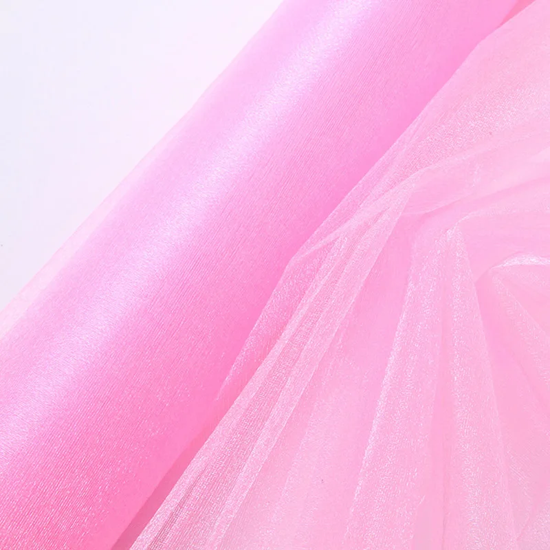 5meter/lot Sheer Crystal Organza Tulle Roll Fabric for Baby Shower Wedding Organza Chair Sashes Ceremony Party Home Decoration