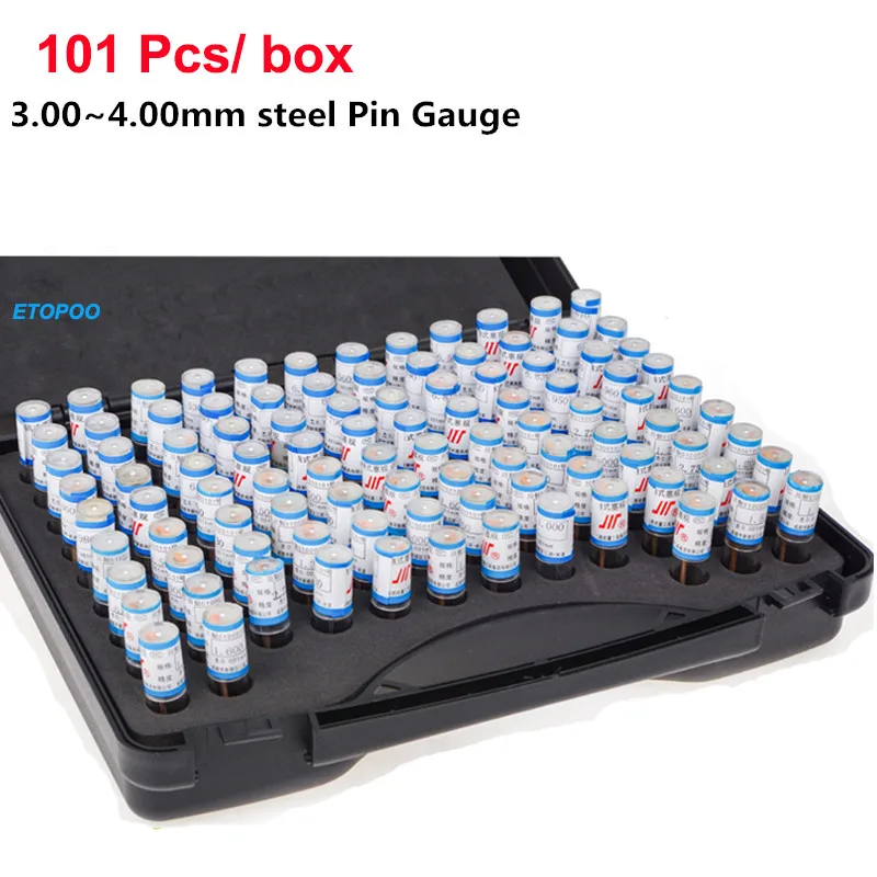 

3.00~4.00mm Steel Pin Gauge Pin measure gauge hole Measuring Tool,101pcs/box,Measure Hole Spacing