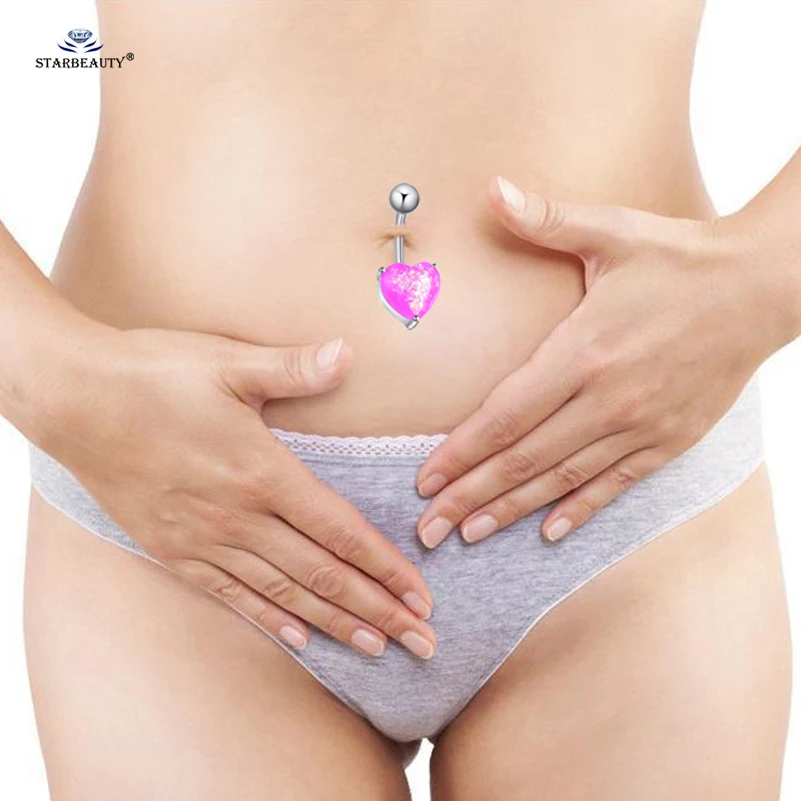 1 قطعة الأبيض مثير بيجو القلب البطن ثقب Nombril أوبال البطن زر خواتم السرة ثقب Ombligo الرقص pirting القرط مجوهرات