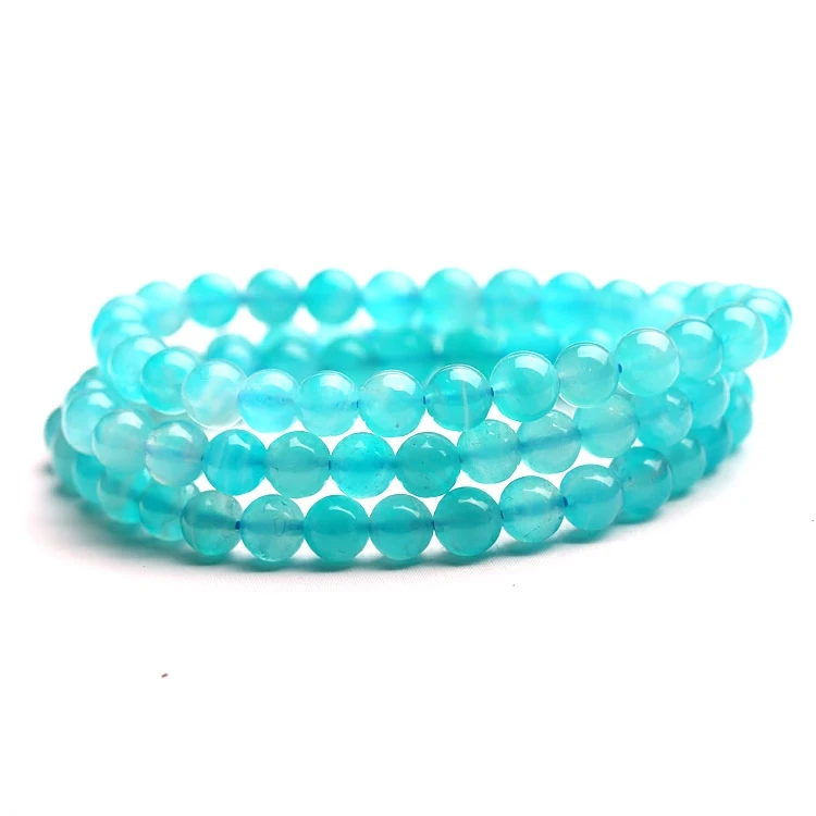 

6mm Beaded Bracelets Amazonite 3 turns Bracelet Precious Crystal Bracelet