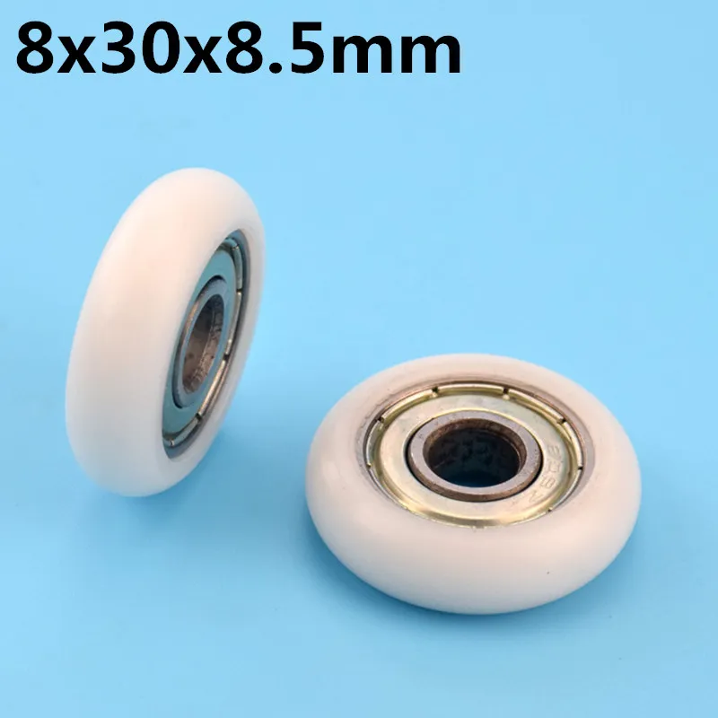 1Pcs 8x30x8.5 mm Nylon Plastic Wheel With Bearings Drawer roller guide wheel POM bearing