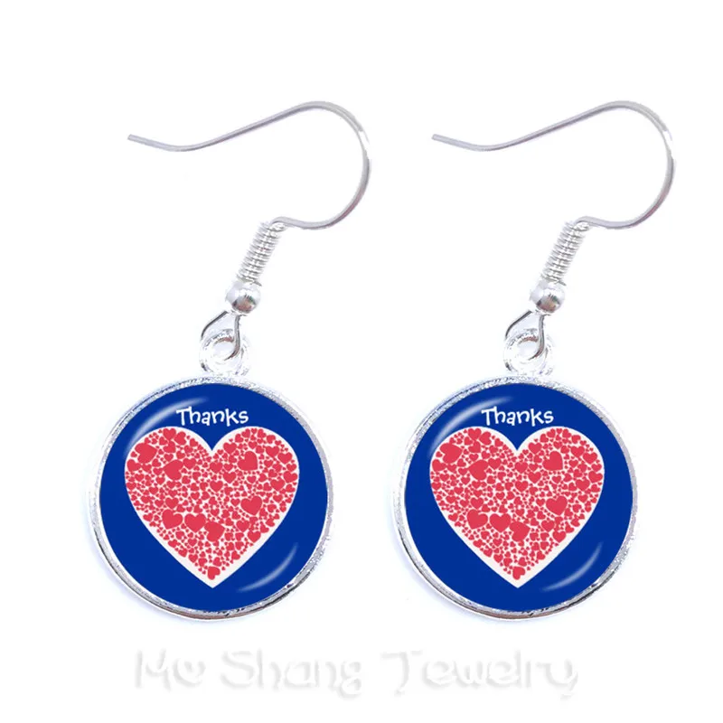 Thank You Teachers Love Heart Earrings Chic Pendant Thanksgiving Teacher School Party Gifts Souvenir Teachers' Day Gift