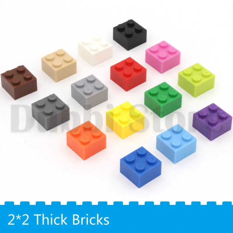 

2*2 Building Block DIY Thick Bricks 100g/lot about 75pcs Compatible with brands Educational Toy Multicolor Gift for Children