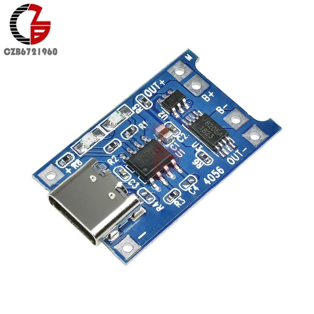 Type-C TP4056 18650 Lithium Battery Charging Board 5V 1A USB Li-ion Lithium Cell Charger Protection Module for Mobile Power DIY