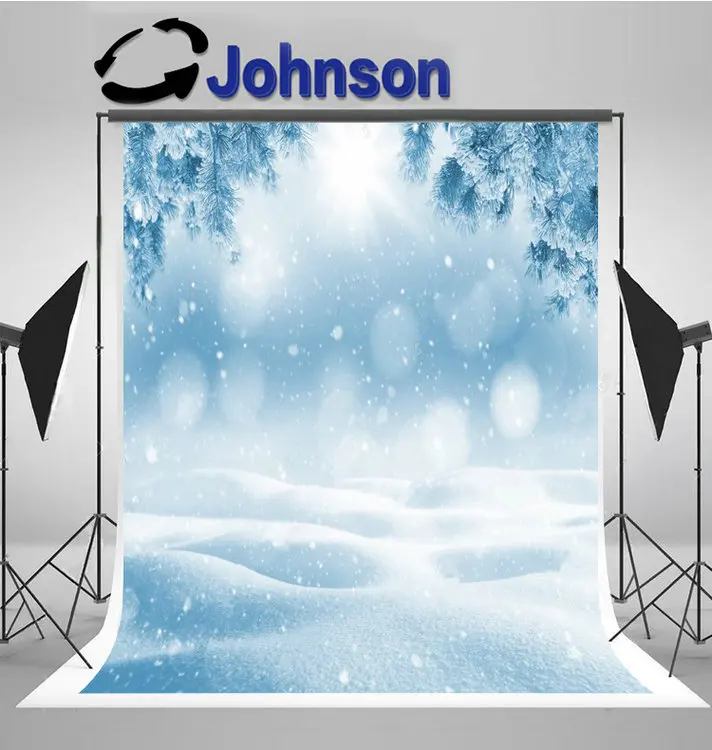 

Winter Bright Snow Christmas Tree Landscape Snowdrifts backgrounds Computer print scenic photo backdrop