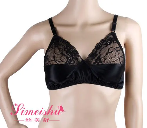 

Good and enjoy yourself Silk bra double-sided silk lace ultra-thin no rims sponge big yards underwear bra