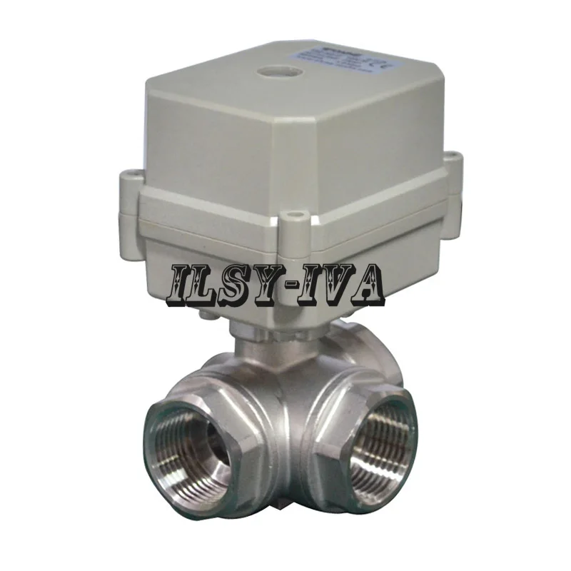 

Three ways DN15 Stainless Steel Electric Ball Valve,AC/DC12~24V five wires control