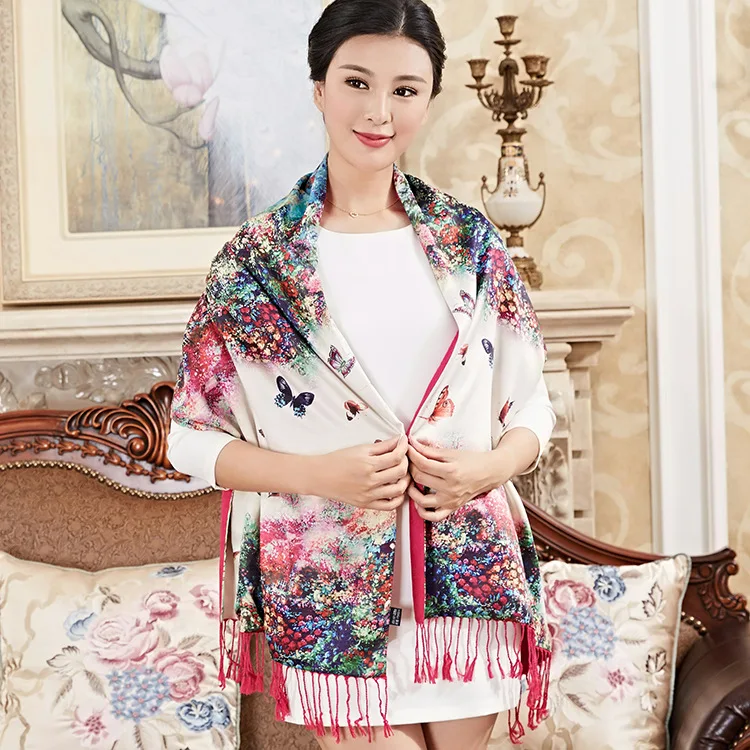 DANKEYISI Brand Foulard Femme Hijab Bandana Scarf Women Long Tassel Floural Print Scarf Winter Shawl Scarves Female Plaid Scarf