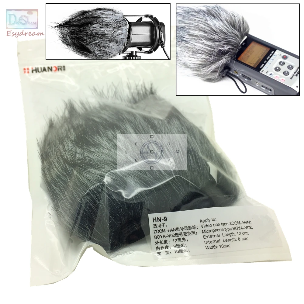 ميكروفون في الهواء الطلق فروي غطاء الزجاج الأمامي إفشل الزجاج الأمامي للتكبير H4N Boya V02 ميكروفون ديدكات الرياح درع