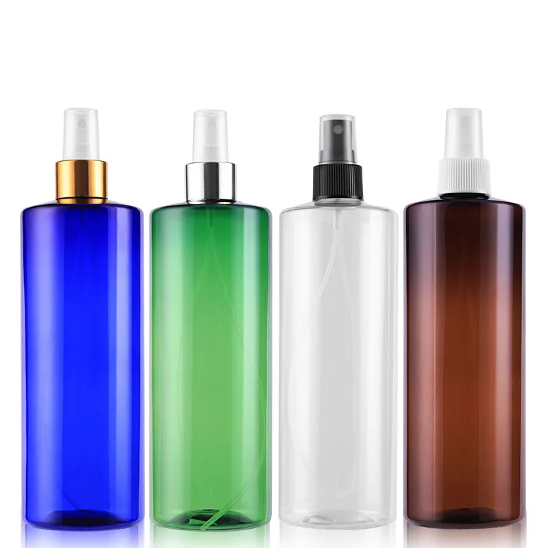 500ml 12pcs/lot Empty Blue/Green/Clear/Brown Perfume Spray Bottle Plastic Bottle With plastic Mist Sprayer Pump Container