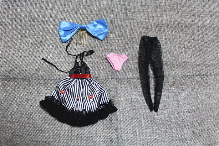 

Blygirl Blyth doll Bar overalls bowknot dress underwear stockings 4 pieces