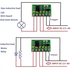 DC 2.5V-6V 3V 5V 6A bistabilny Flip-Flop zatrzask przełącznik obwodu moduł przycisk wyzwalania LED przekaźnik silnika