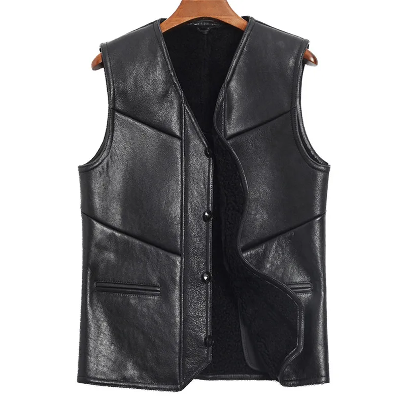 Shearling Sheepskin Vest 2018 New Style Business Casual Fur Vest