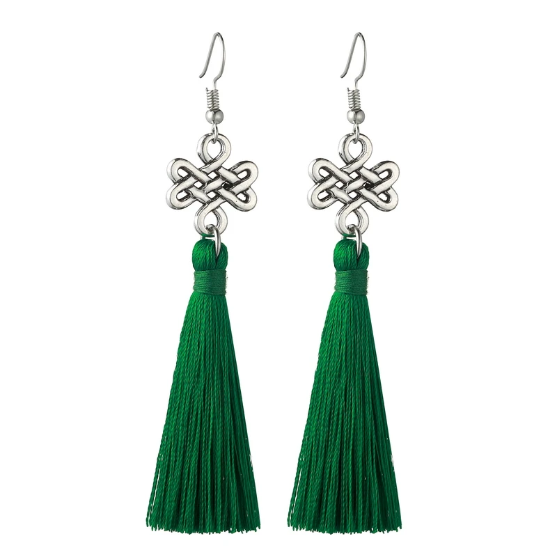LOVBEAFAS Bohemian Tassel Earrings For Women Fashion Jewelry Knot Boho Drop Fringed Long Wedding Earrings Gift boucle d\'oreille