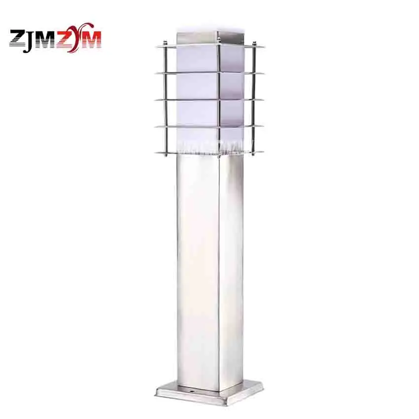 S-6028 Stainless Steel Grass Lamp Landscape Lawn Sward Garden Outdoor Square Pillar Post Light Bollard Lamp Height 60CM Hot Sale