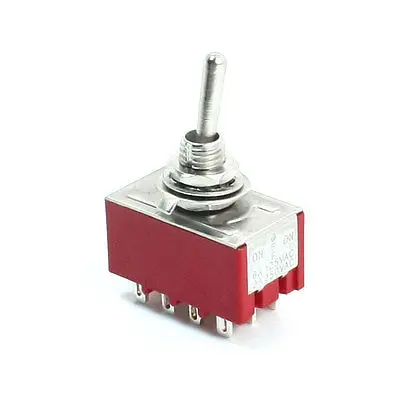 ON/OFF/ON 3 Positions 4PDT 12 Pin Terminal Rocker Type Toggle Switch AC 250V 2A MTS-403