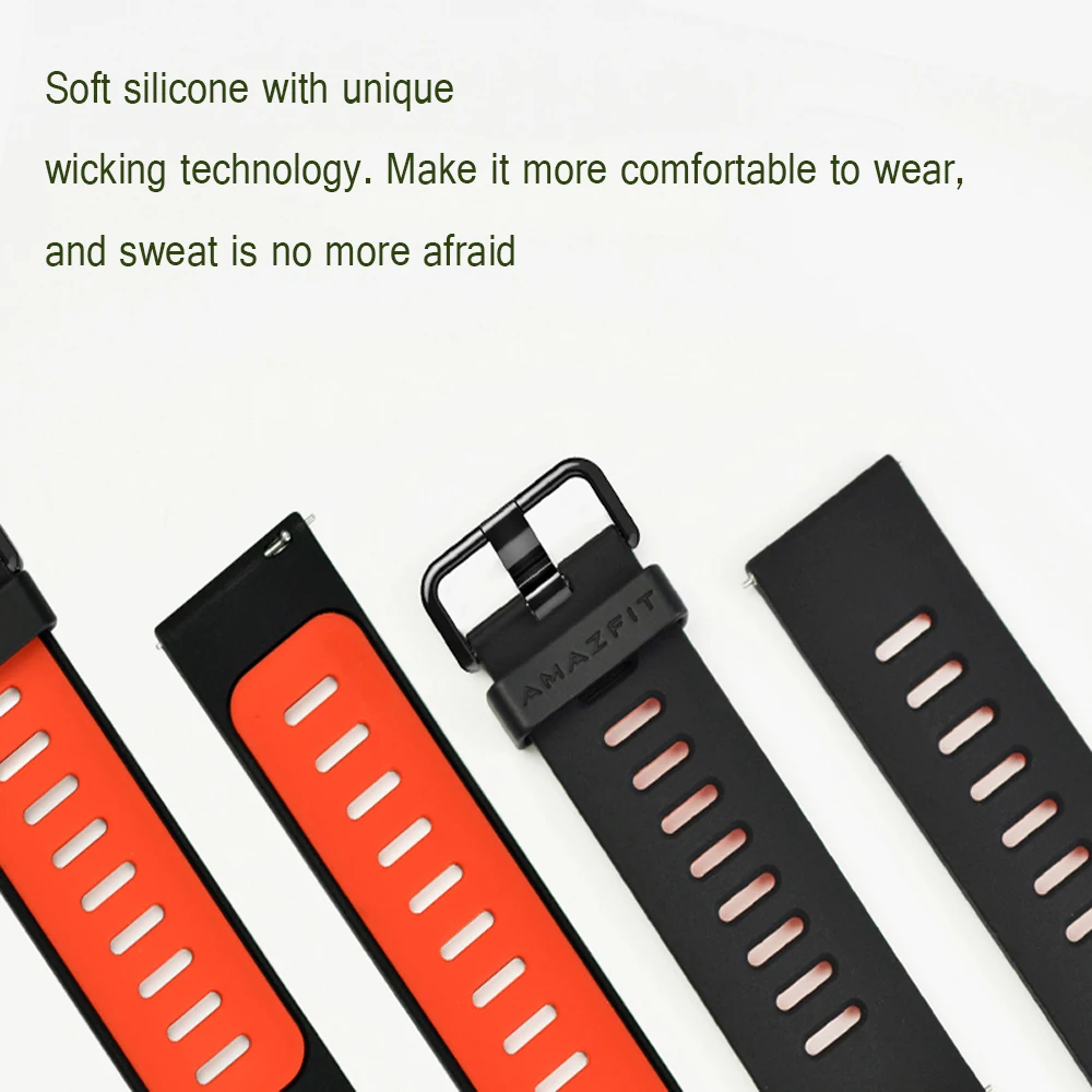 Wrist Strap 22mm Sports Silicone bands for Xiaomi Huami Amazfit Bip BIT PACE Lite Youth Smart Watch  Replacement Band Smartwatch image 5