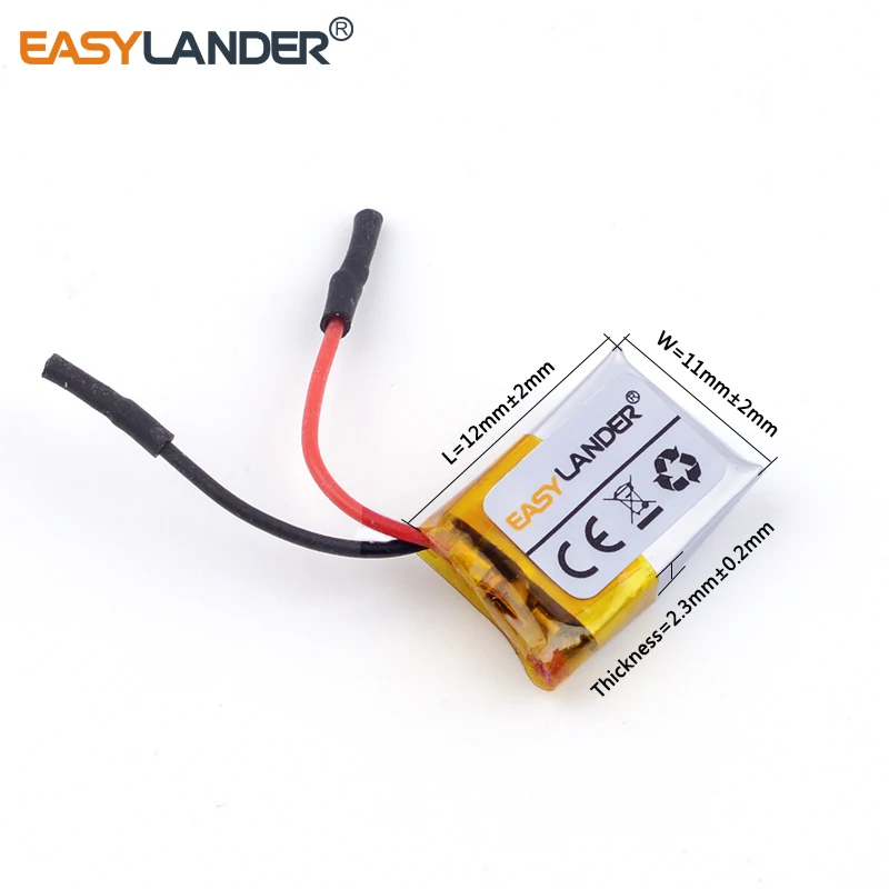 3 قطعة/الوحدة 3.7 فولت ليثيوم أيون بوليمر بطارية قابلة للشحن 231112 15 مللي أمبير سماعة بلوتوث بطارية بوليمر