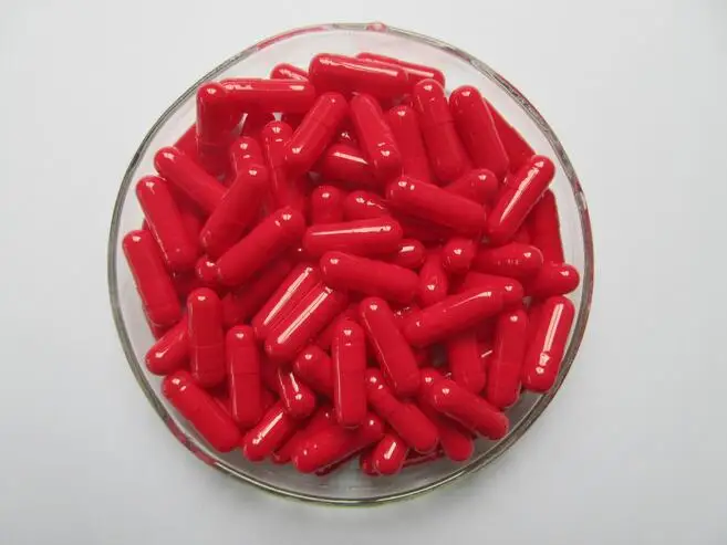 (10,000pcs/pack) Size 2 Red/Red Color Empty Gelatin Capsule, 2# Full Red empty capsules --Joined and Separated Available