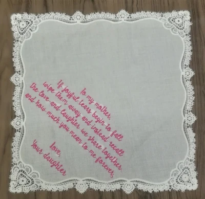 12 pçs moda personalizado senhoras rendas lenços mãe da noiva presente de casamento lenço hankies presente para a mãe