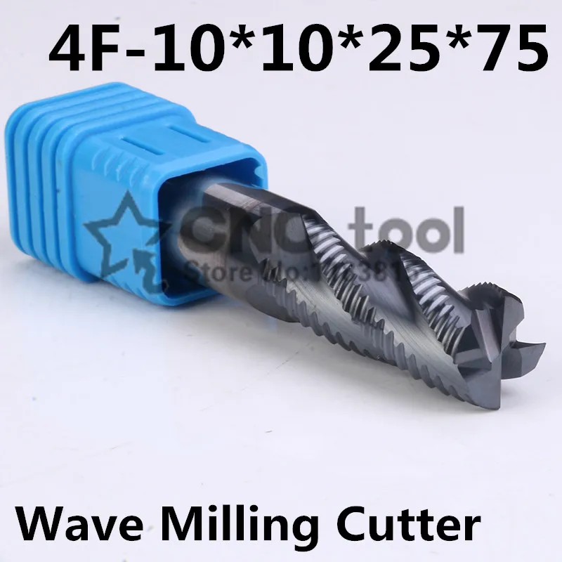 

wave carbide milling cutter 4F-10.0MM,10*10*25*75MM alloy Rough milling cutter,CNC milling machine, CNC milling tools, Nc tool