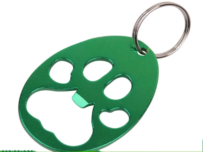 500pcs/lot Fast shipping Wholesale Metal pawprint beer bottle opener cheap bulk bottle opener keychain