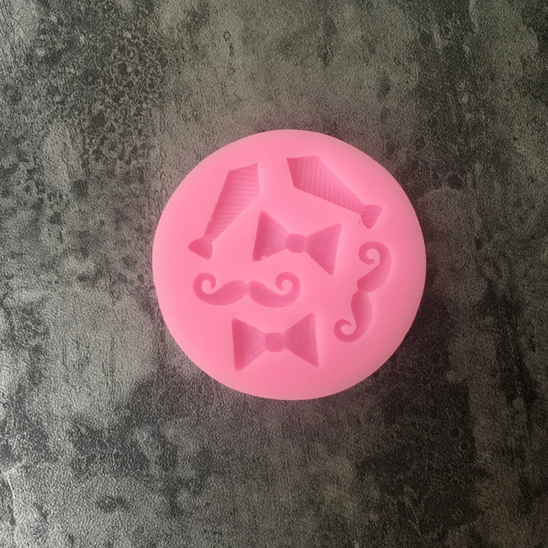 Cake Silicone Molds Beard bow tie Cupcake Silicone Flexible Mold Cake Decorative Tools Food Grade Silicone