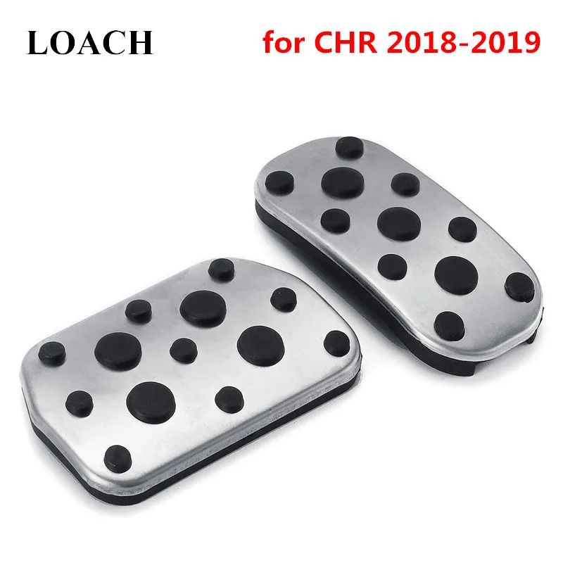 Anti-Slip Aluminium Alloy Fuel Brake Pedals for Toyota CHR C-HR 2018 2019 Gas Accelerator Stop Car Interior Pedal Cover Trim Pad