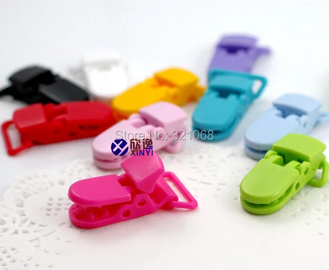 Mixed 11 Colors For Options 55 pcs KAM Plastic Clip Plastic Pacifier Clip Soother Clip For Baby 20mm