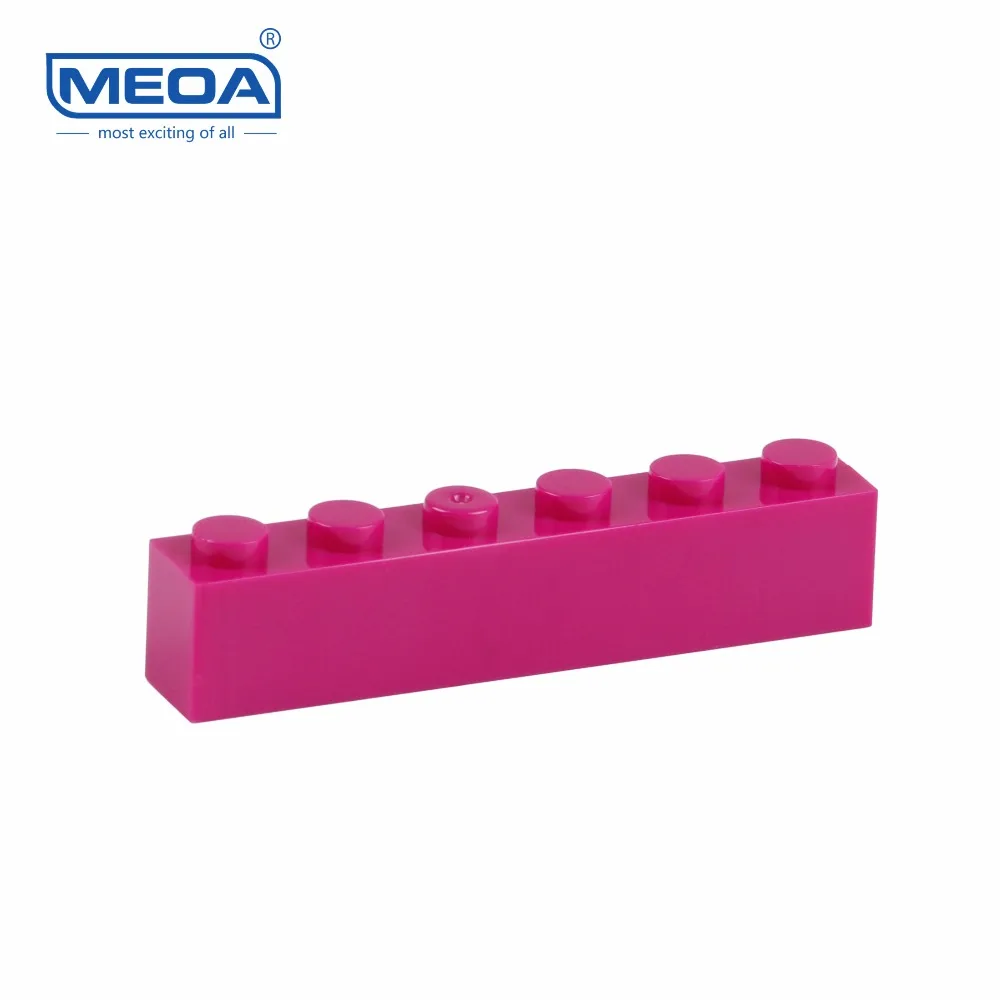 100g=45pcs MEOA Small Building Blocks Spare Parts Access Single Sales 1*6 Higher 6 Dot Brick Toys compatible with Standard block