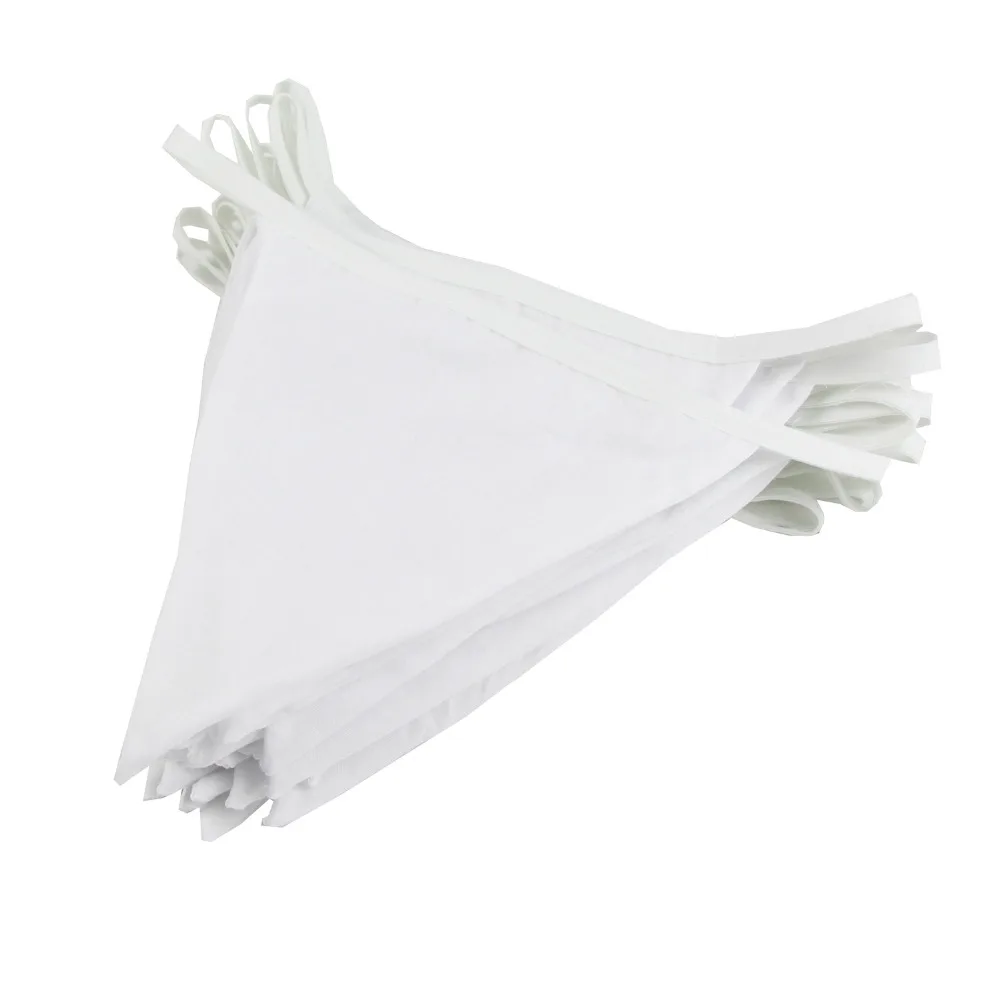 10M 36 Pennant Double Layers Flags Floral Cotton Fabric Bunting Wedding Party Decoration Banner Home Baby Shower Garland